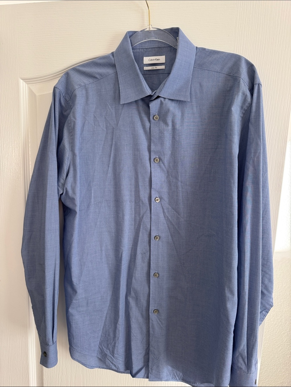 Calvin Klein Slim Fit Men's Blue / white Long-Sleeve Dress Shirt